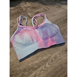Women's seamless sports bra tie dye, stretchy.